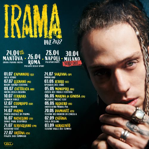 Irama, annunciate le date estive del tour 2022